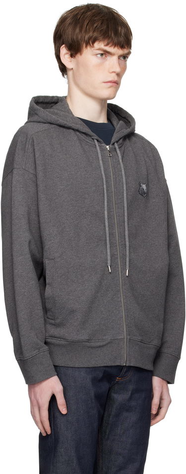 Sweatshirt MAISON KITSUNÉ Kitsuné Fox Head Patch Oversize Fullzip Hoodie Grå | PM02138KM0340, 1