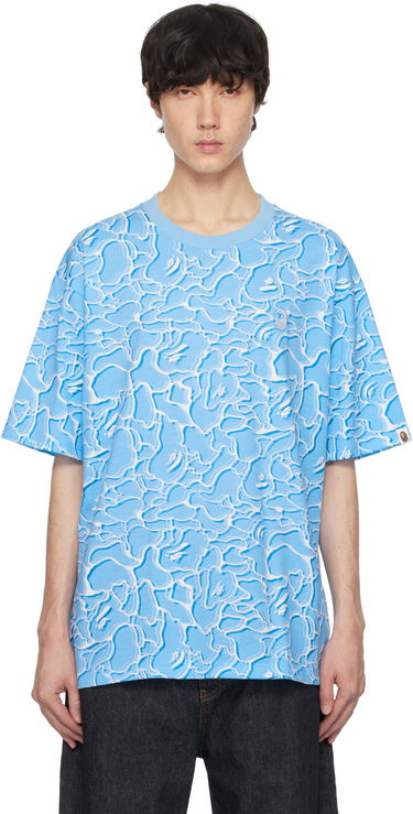 T-shirt BAPE ABC Sea Surface Camo Relaxed Fit T-Shirt Blå | 001CSK701002F, 0