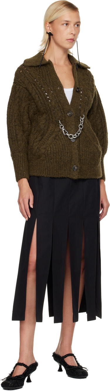 Sweater Simone Rocha Simone Rocha Sculpted Chunky Knit Chain Detail Cardigan Grøn | MZMK1E 0665, 3