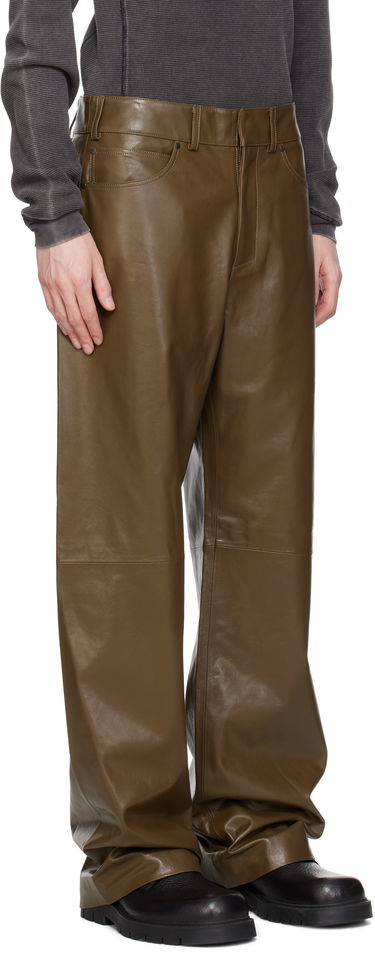 Bukser Entire Studios Entire Studios Straight Leg Leather Pants Grøn | ESU-S25-13007-PE, 1