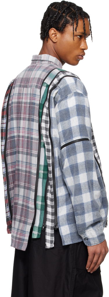 Skjorte Needles NEEDLES 7 Cuts Zipped Flannel Shirt Flerfarvet | QV394, 2