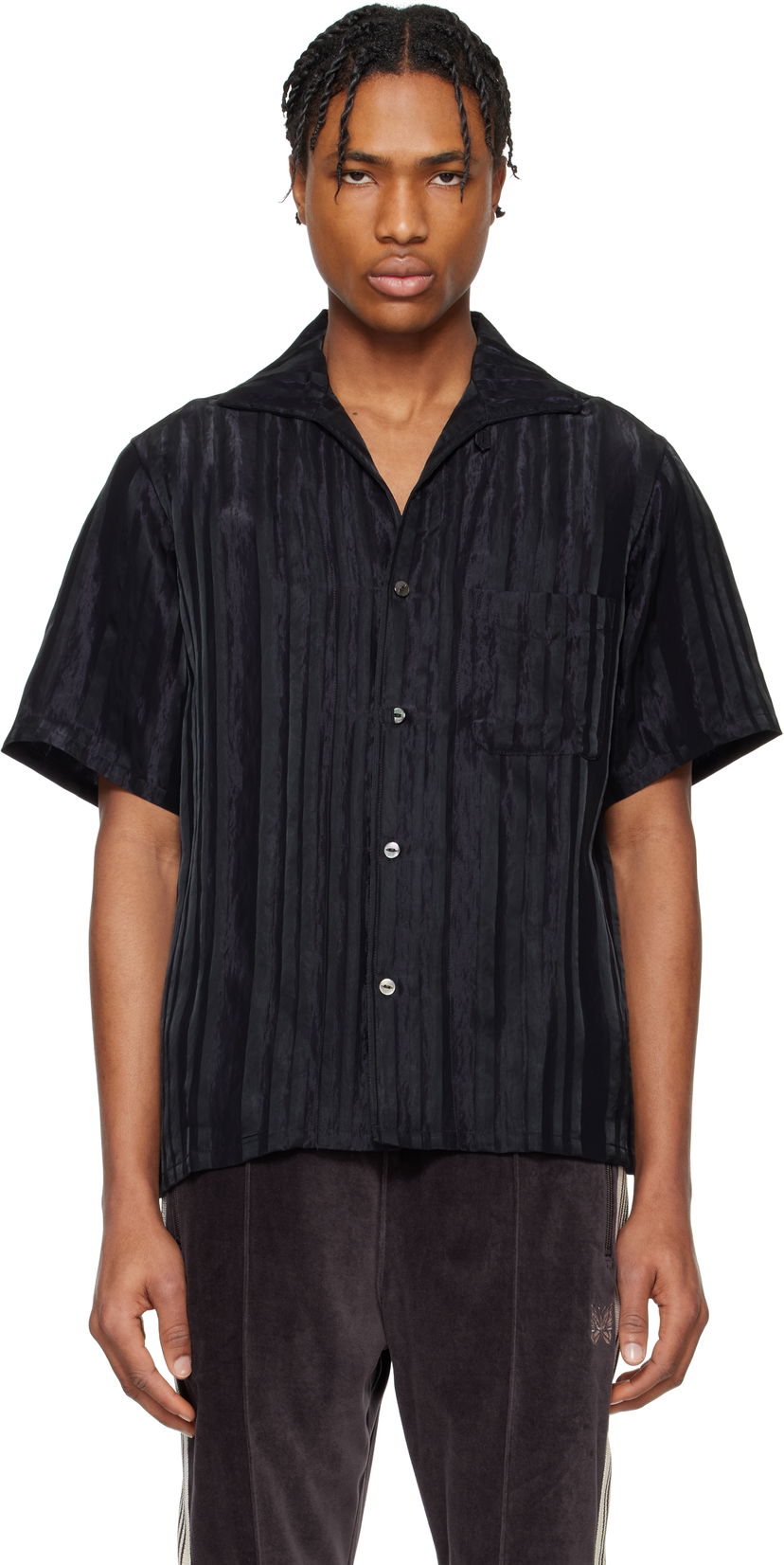 Skjorte Needles NEEDLES Italian Collar Shirt Sort | QV126