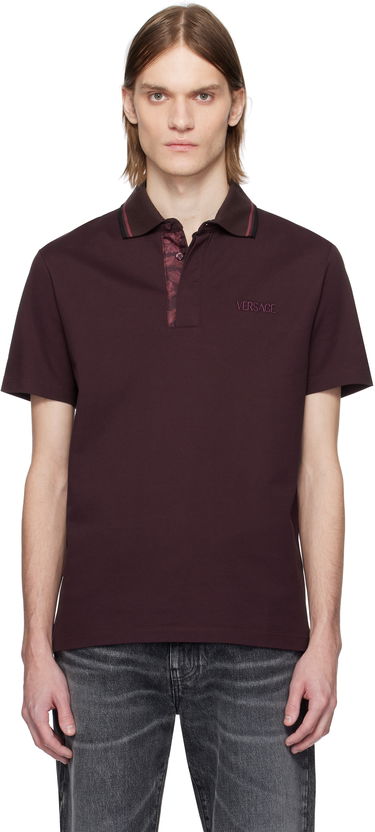 Polo skjorte Versace Versace Piqué Polo Bourgogne | 1015808_1A11072, 0