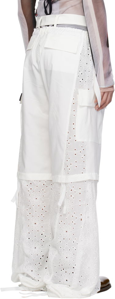 Bukser Ottolinger Ottolinger Baggy Cargo Pants with Eyelet Hem Hvid | 106-200106-01, 2