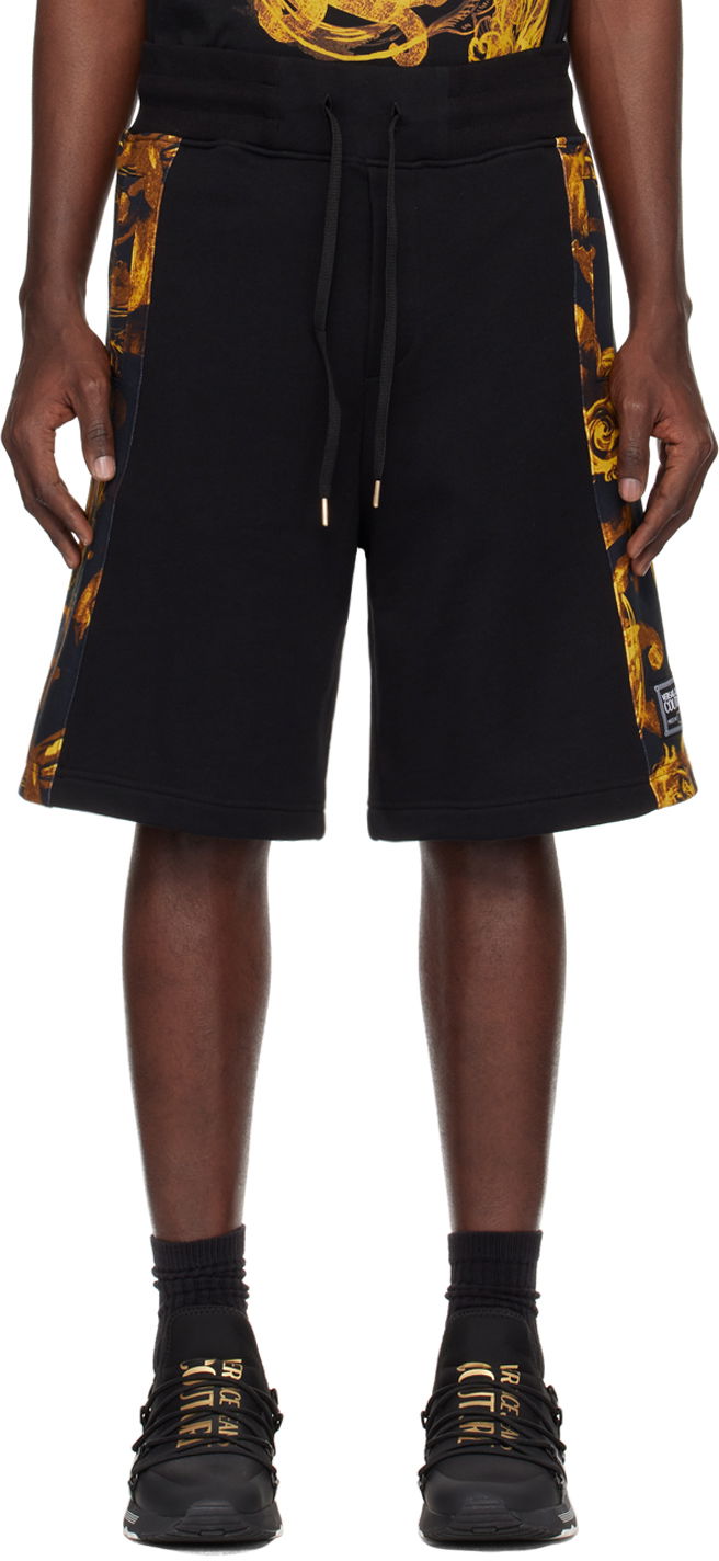 Shorts Versace Couture Black & Gold Watercolor Couture Shorts Sort | E76GAD3C0_EFS127