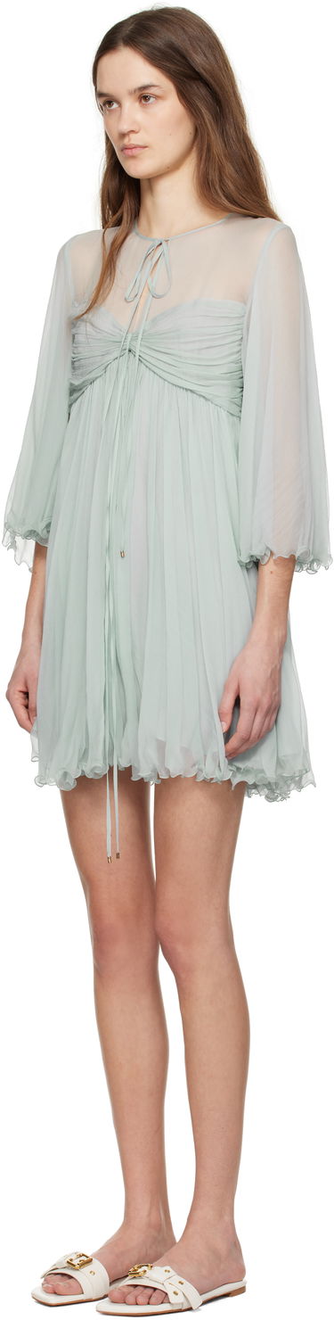Kjole CHLOÉ Chloé Pleated Mini Dress Grøn | CH25SRO27116, 3