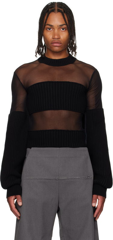T-shirts og tank tops Jean Paul Gaultier Jean Paul Gaultier Mesh Cut Out Detail Top Sort | 25/03-W-PO016-K002-00, 0