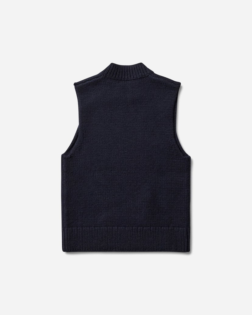 Sweater Dries Van Noten Sleeveless Sweater Mock Neck Mørkeblå | 252-021245-2710 509