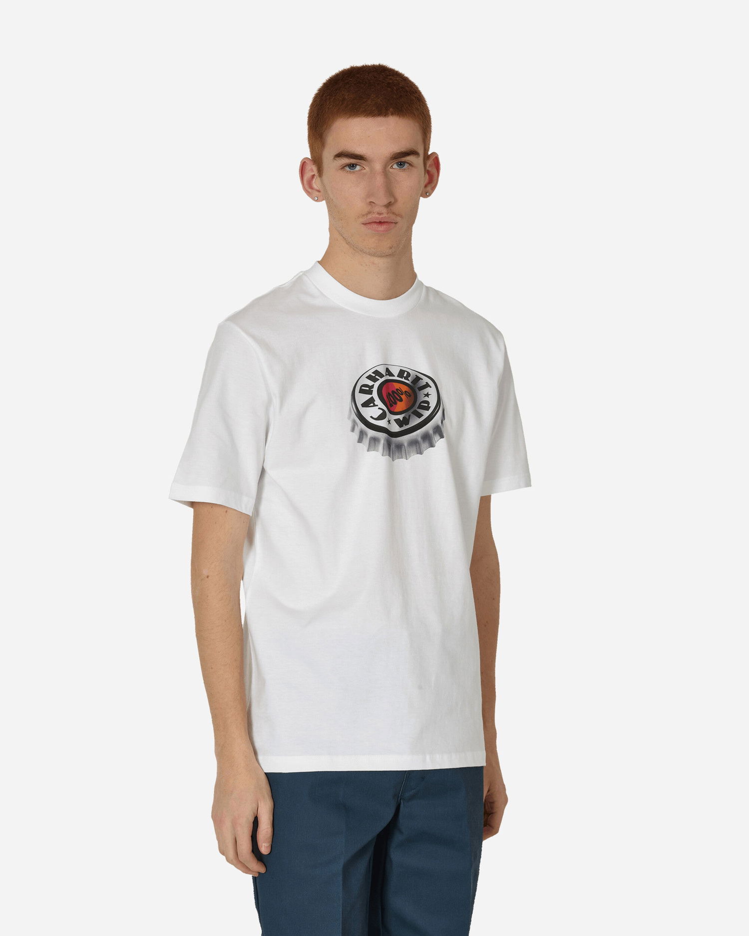 T-shirt Carhartt WIP Bottle Cap T-Shirt Hvid | I033179 02XX, 0