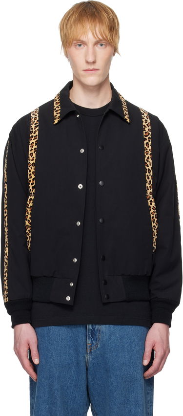 Bomberjakke WACKO MARIA WACKO MARIA 50's Leopard Trim Jacket Sort | 25SS-WMO-BL14, 0
