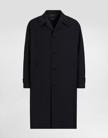 Trenchcoat Dolce & Gabbana Dolce & Gabbana Single-Breasted Wool Trench Coat Mørkeblå | G036CTFURK8B3681, 0