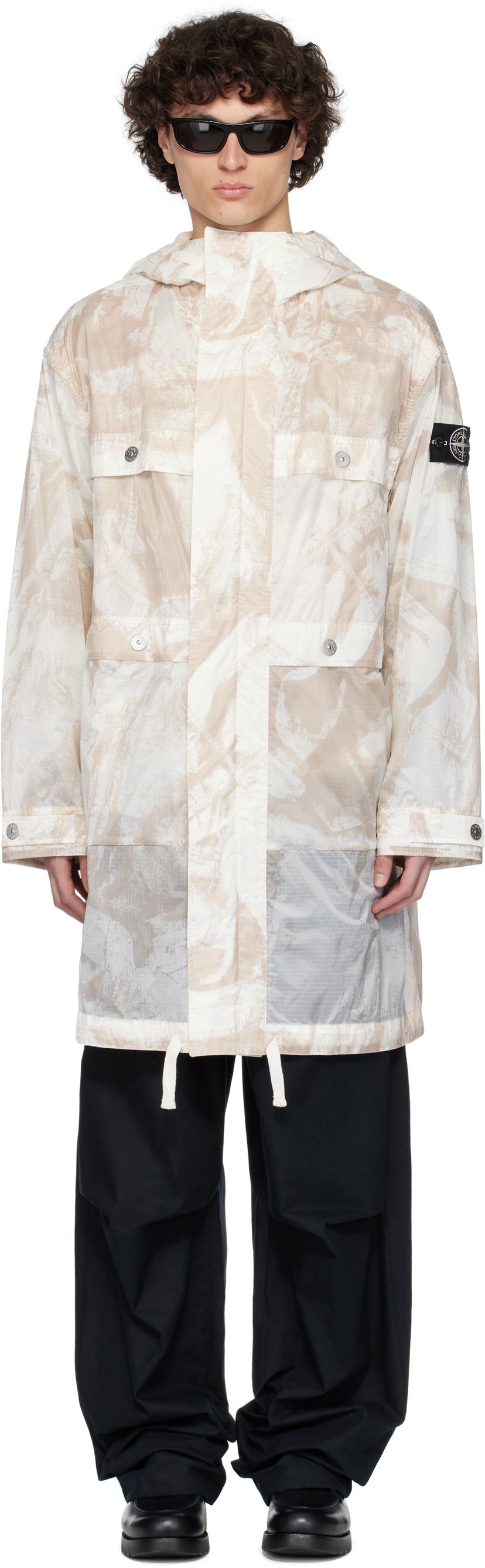 Parka Stone Island Stone Island UV-Reactive Scan Camo Ripstop Parka Beige | K1S15 7100011 S00E2