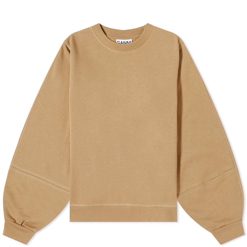 Sweatshirt GANNI Software Logo Puff Sleeve Sweat Brun | T3378-554, 0