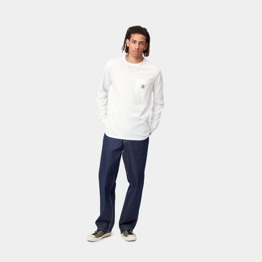 T-shirt Carhartt WIP L/S Pocket T-Shirt Hvid | I030437_02_XX, 3