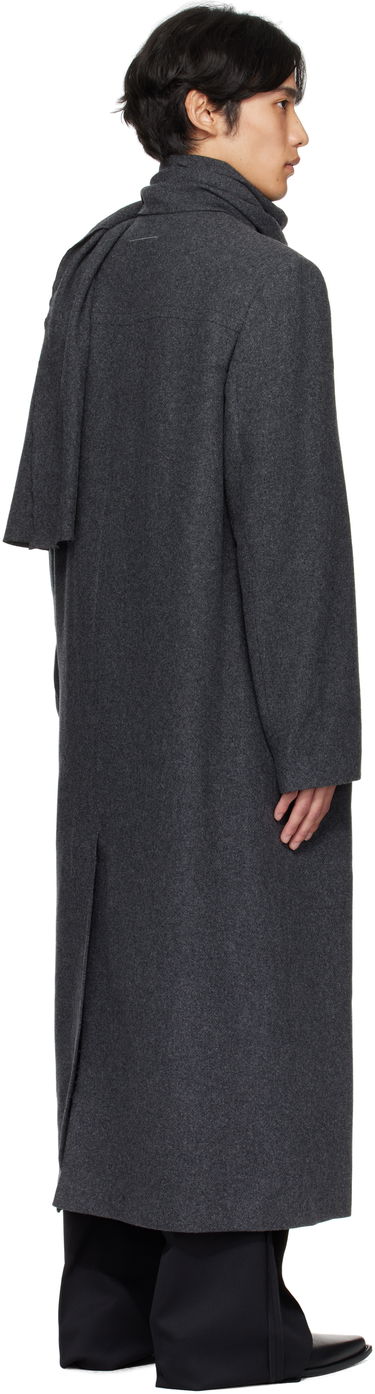 Frakker Maison Margiela Long Felted Coat with Draped Scarf Grå | SH0AA0012 M35473, 2