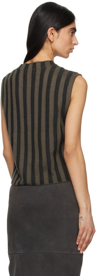 Sweater Eckhaus Latta Eckhaus Latta Striped Knit Tank Top Brun | 8025-EL-PS25-B -, 2