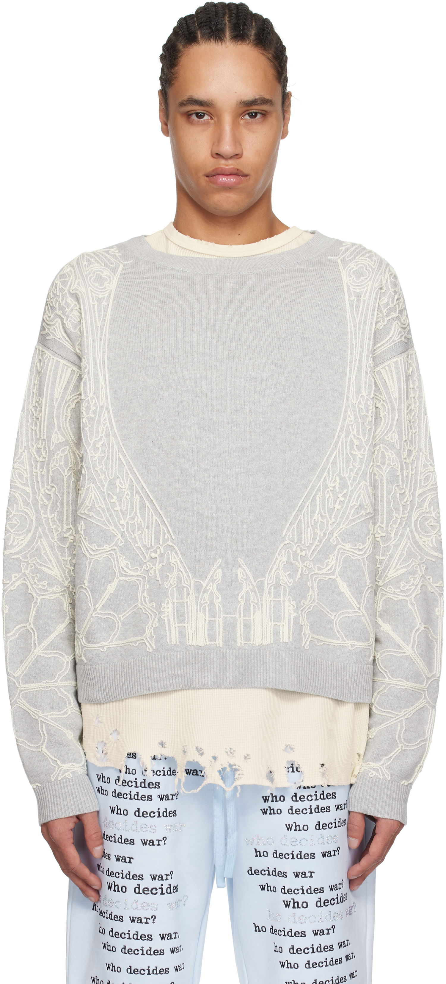 Sweater Who Decides War Who Decides War Notre Dame Sweater Grå | 1110440021SS25, 0