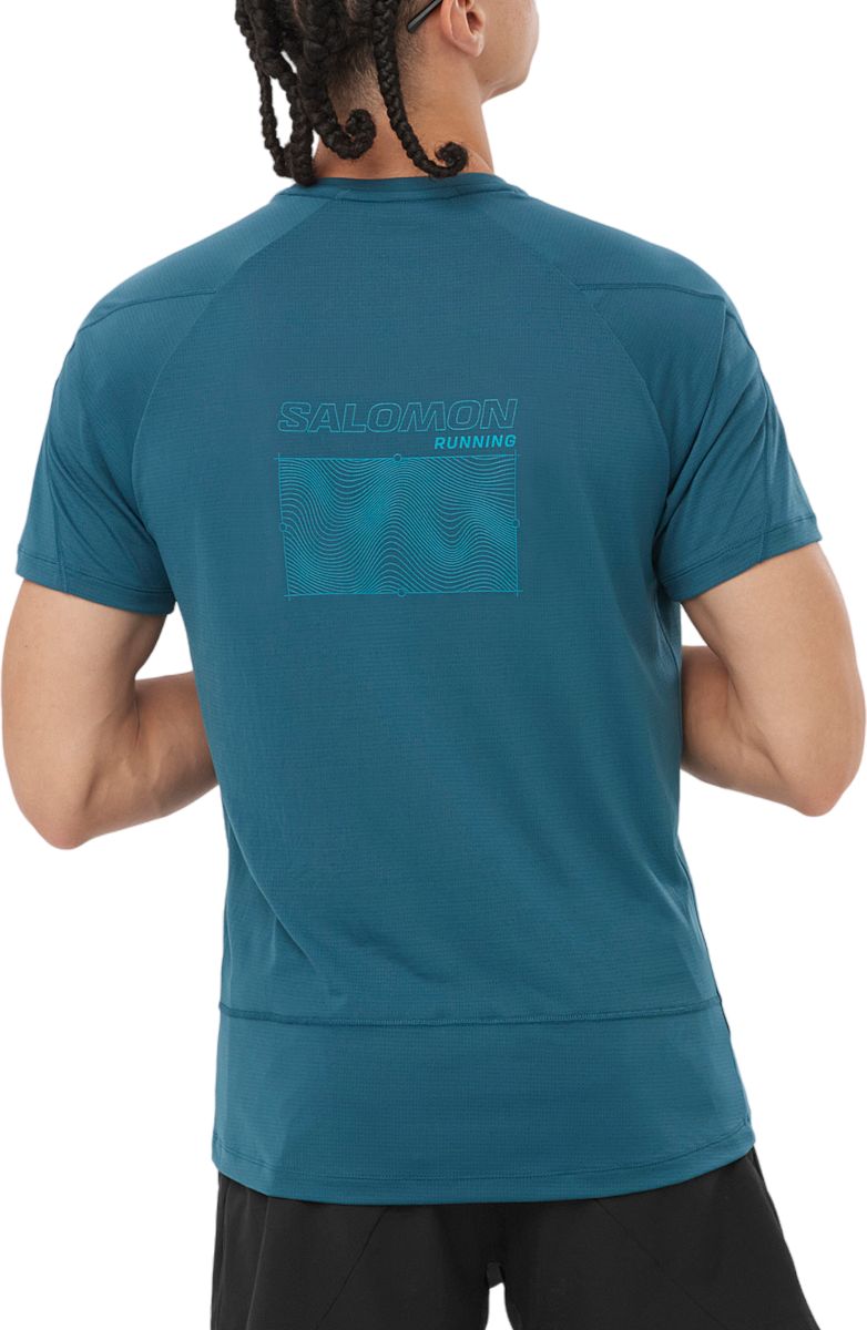 T-shirt Salomon CROSS RUN SS TEE GFX M Blå | lc2195500, 1