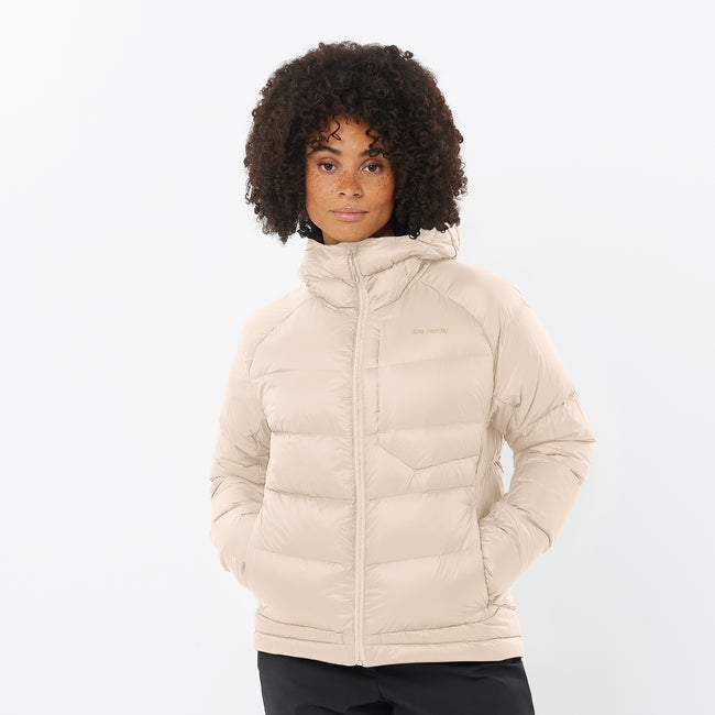 Puffer jakke Salomon Women's Down Hooded Jacket Beige | LC2360800, 0