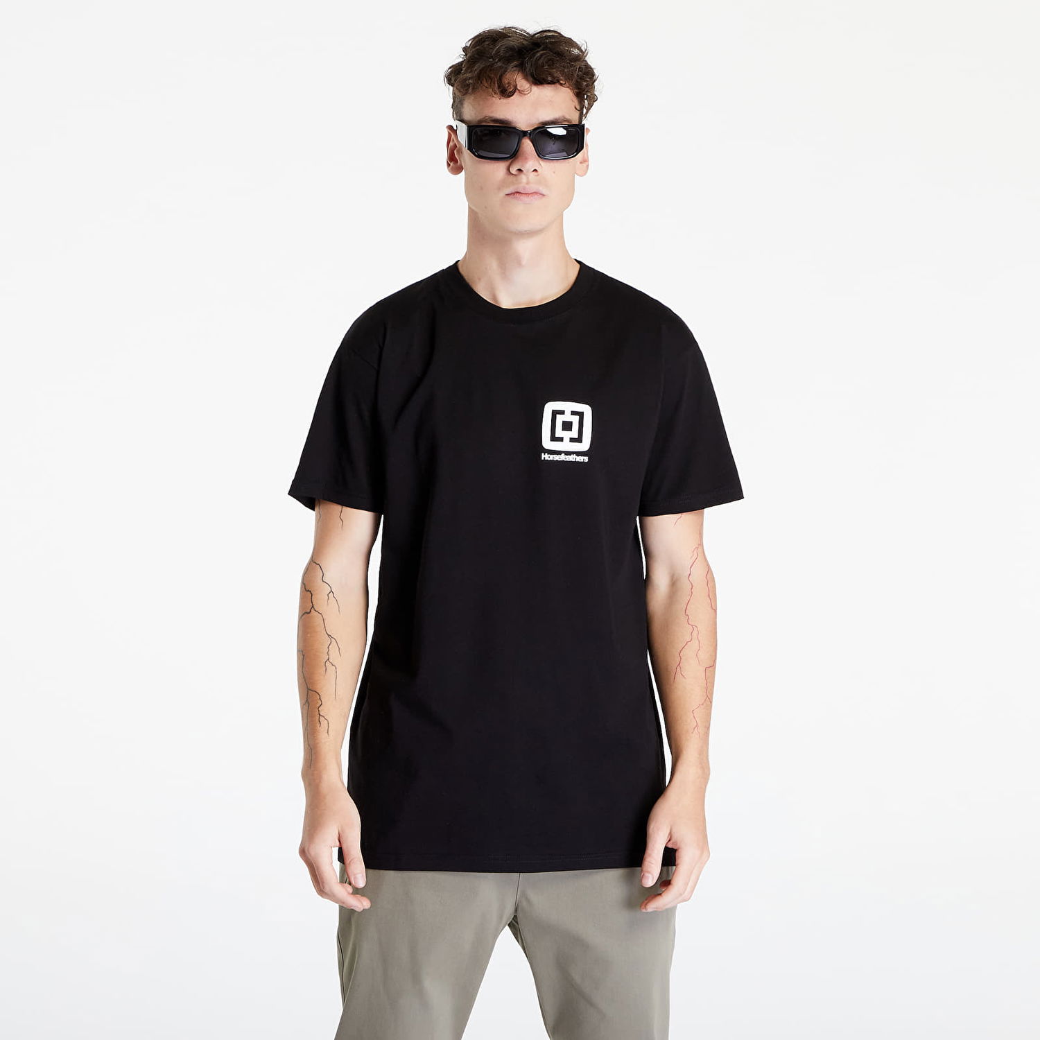 T-shirt Horsefeathers Mini Logo T-Shirt Sort | SM950A, 1