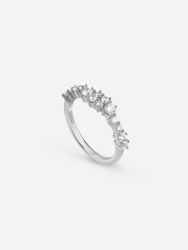 Ring GUESS Silver Ring With Clear Crystal Stones Metalisk | JSBR04486JW, 0