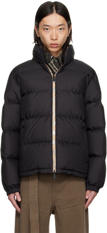 Puffer jakke Burberry Burberry Snowdon Checker-Tape Down Jacket Sort | 8113810, 0