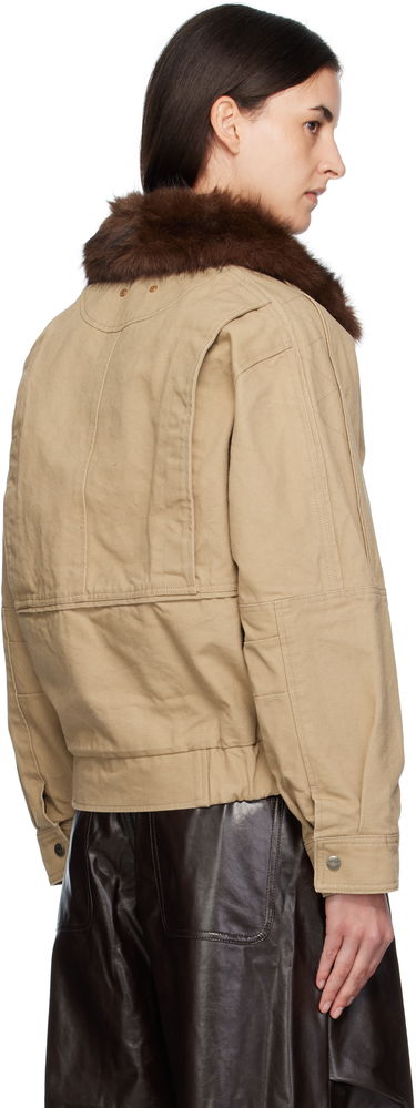Jakke Andersson Bell Andersson Bell Washed Cotton Jacket with Faux Fur Collar Beige | awa712u, 2