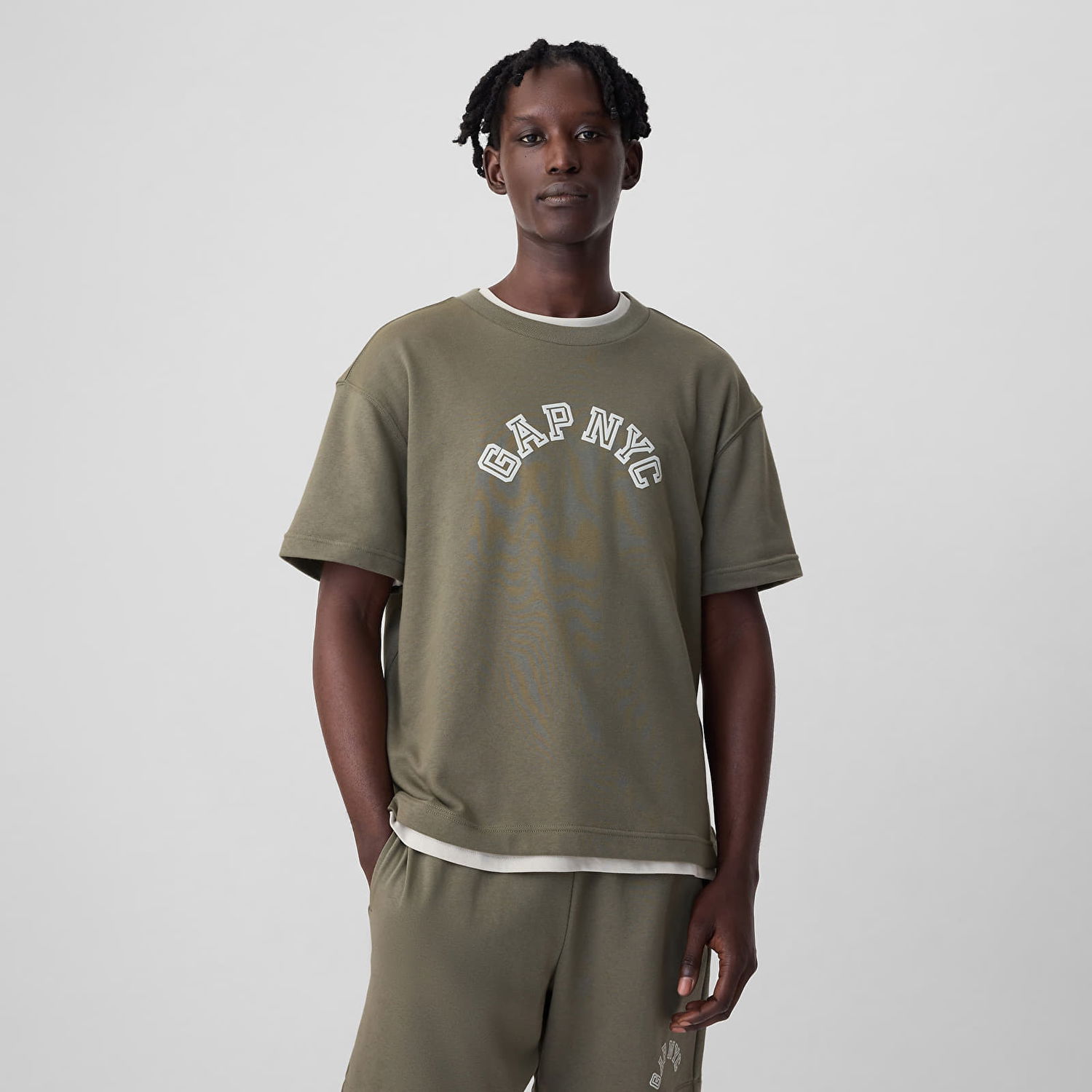 Sweatshirt GAP Shortsleeve Crew Neck Top Sage Grøn | 862305-02, 0