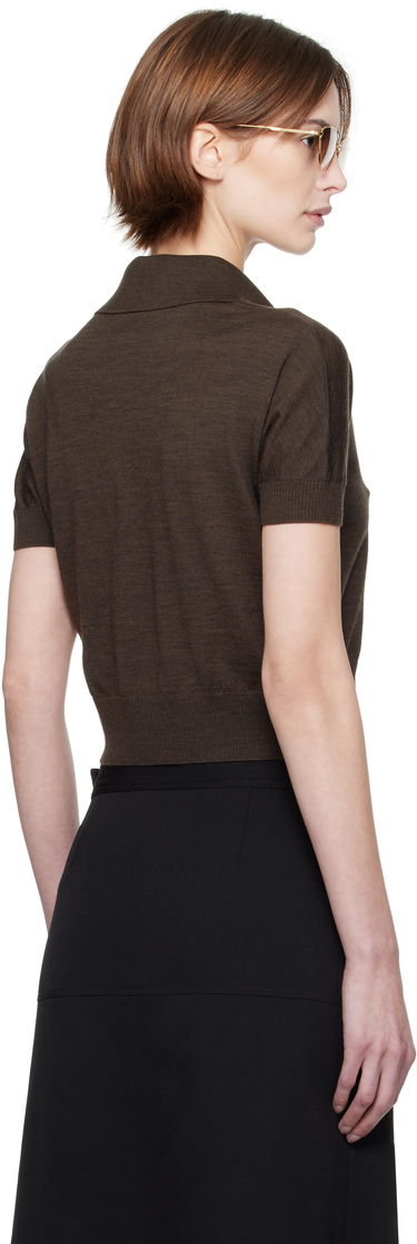 Polo skjorte Khaite Khaite Morgane Cropped Knit Polo Brun | 9747511, 2