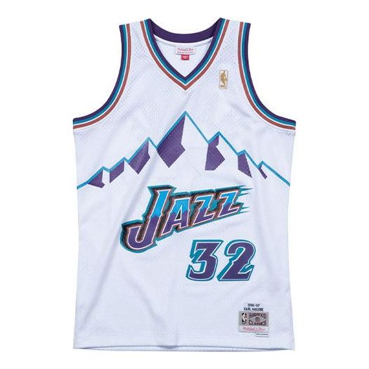 Jersey Mitchell & Ness Mitchell & Ness Utah Jazz Karl Malone Swingman Jersey Hvid | SMJYAC18056-UJAWHIT96KMA