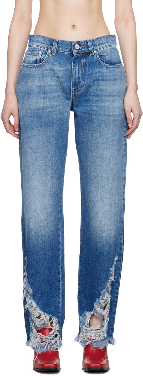 Jeans Stella McCartney Stella McCartney Distressed Jeans Blå | 6D00293SPH26