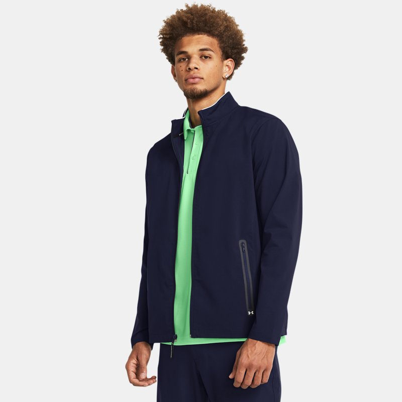 T-shirt Under Armour Herren Storm Windstrike Oberteil mit durchgehendem Zip Midnight Blaue Mørkeblå | 1383150-410