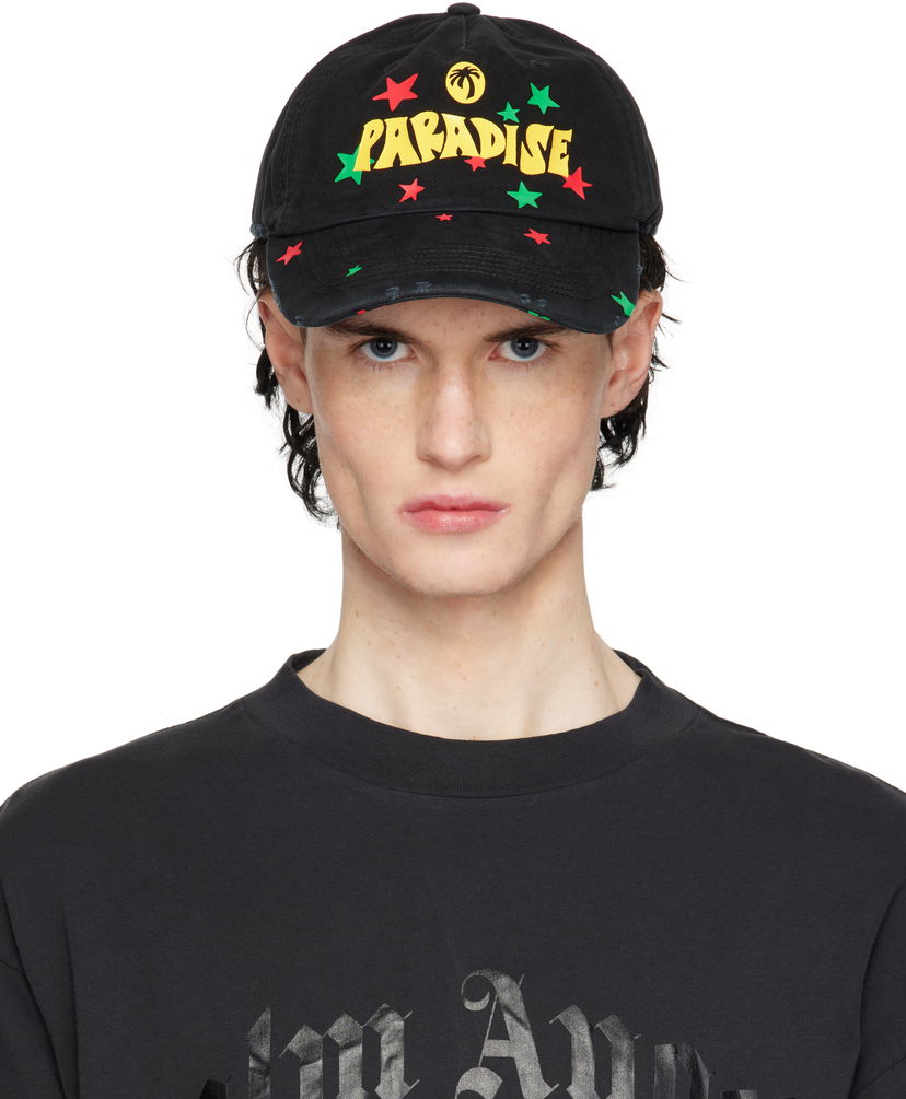 Kasket Palm Angels 'Paradise' Palm Baseball Cap Sort | PMLB108S25FAB0031018