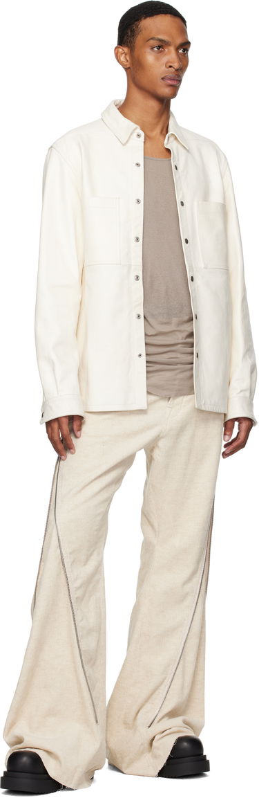 Jakke Rick Owens Rick Owens Concordians Leather Overshirt Hvid | RU02E1744 LBH, 3