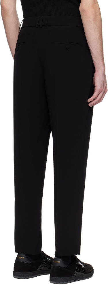 Bukser Balmain Balmain Crêpe Straight-Leg Trousers Sort | EH0PM037VB00, 2