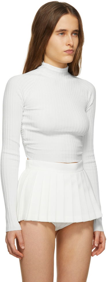 T-shirt Dion Lee Ribbed Knit Turtleneck Crop Top Sort | A7548R22, 4