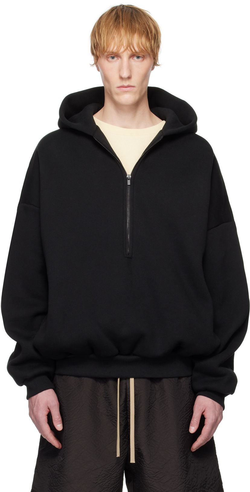 Sweatshirt Fear of God Fear of God Eternal Half Zip Hoodie Sort | FGE250-51311FLC
