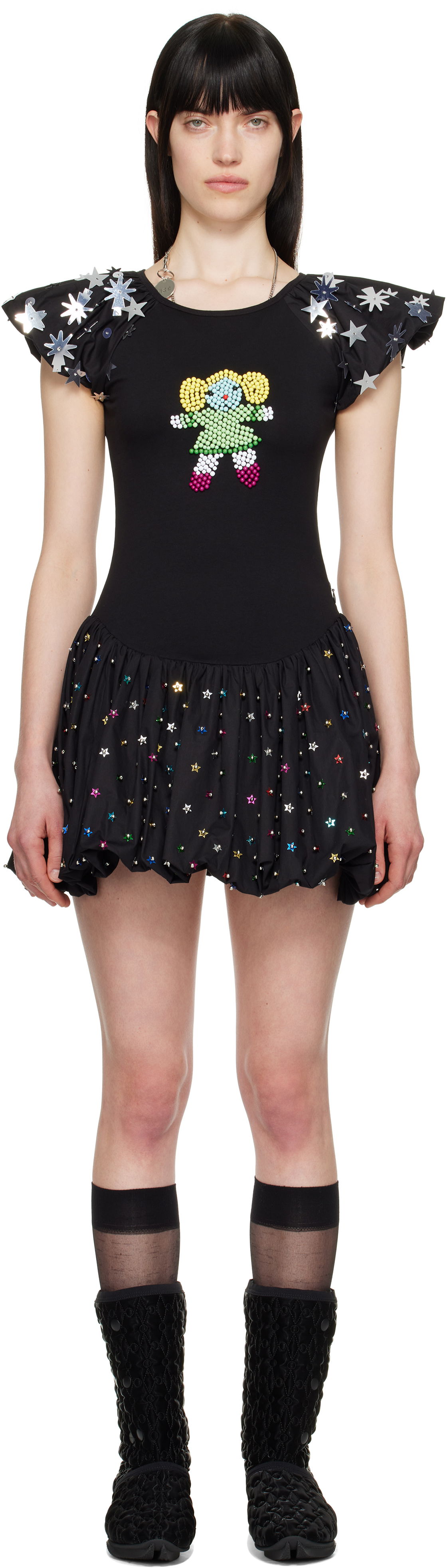 Kjole Chopova Lowena Chopova Lowena Angelica Embellished Minidress Sort | 1288, 0