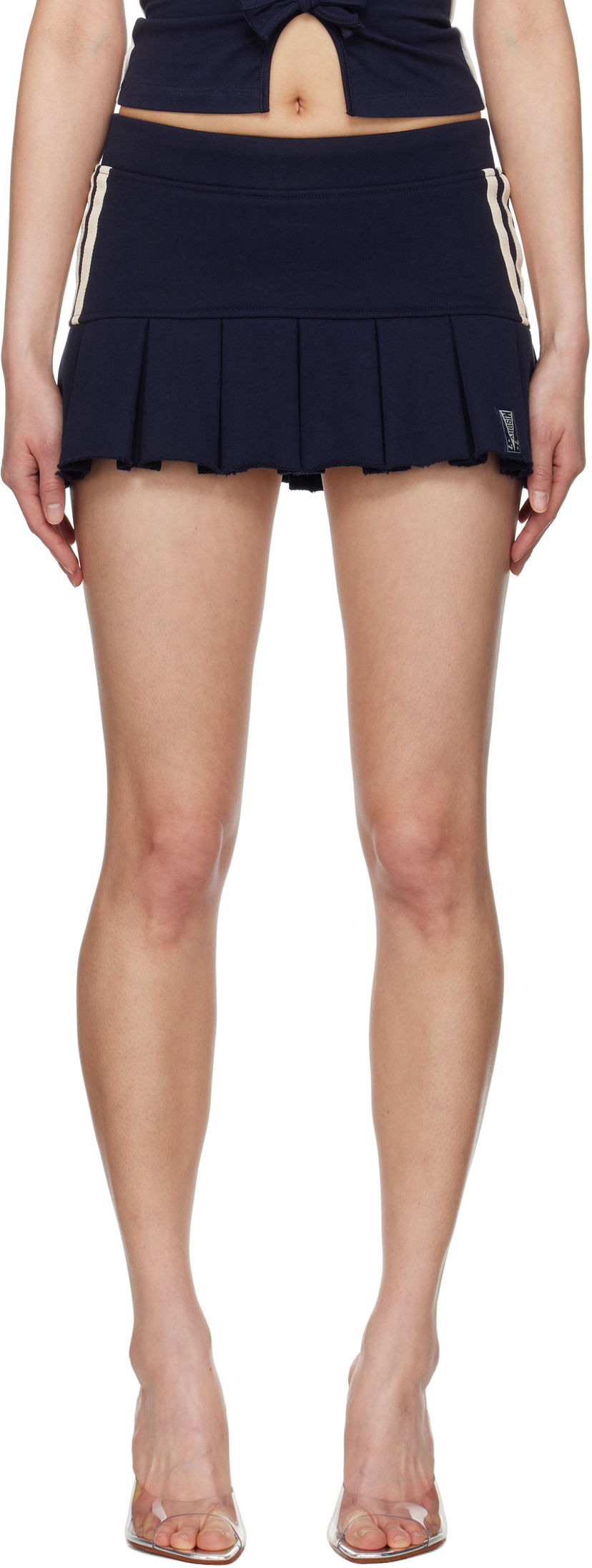 Nederdel MISBHV MISBHV Varsity Pleated Miniskirt Mørkeblå | 250W858