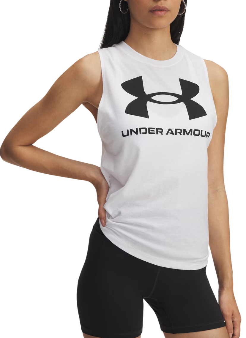 Tanktop Under Armour Under Armour UA Logo Tank Top Hvid | 1356297-101