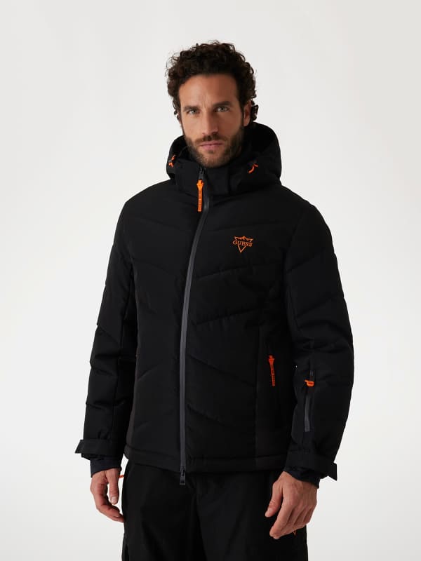 Puffer jakke GUESS Guess Hooded Ski Jacket Sort | M4PL3UWH0K0, 0