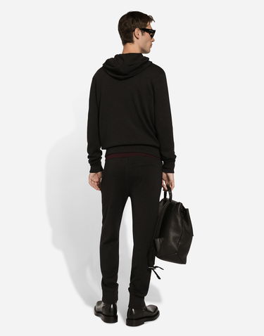 Sweatshirt Dolce & Gabbana Dolce & Gabbana Wool and Silk Hoodie with DG Patch Sort | GXV55ZJFMCZN2958, 2