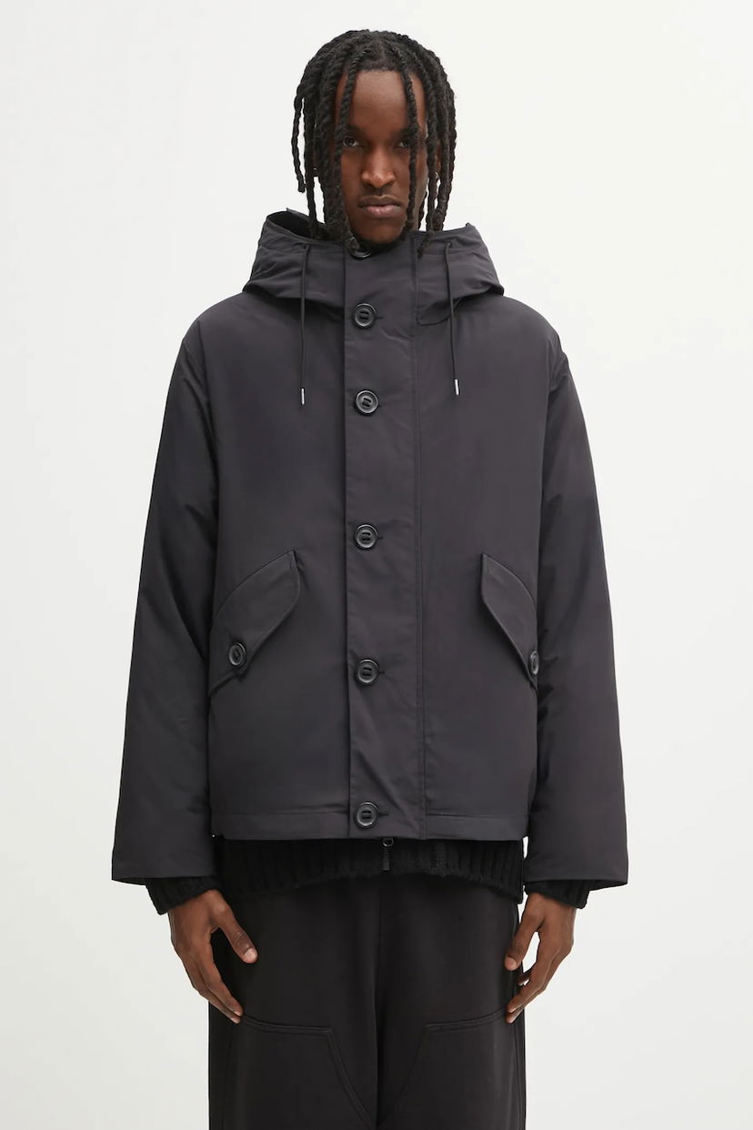 Puffer jakke C.P. Company Hooded Down Winter Jacket Sort | 19CMOW197A110419A