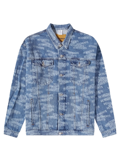 Jakke VETEMENTS Stamped Logo Denim Jacket Blå | UA53JA750L