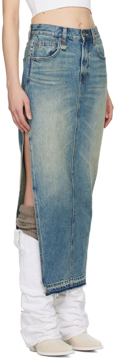 Nederdel R13 R13 Denim Maxi Skirt with Side Slits Blå | R13WD102-D173A, 1