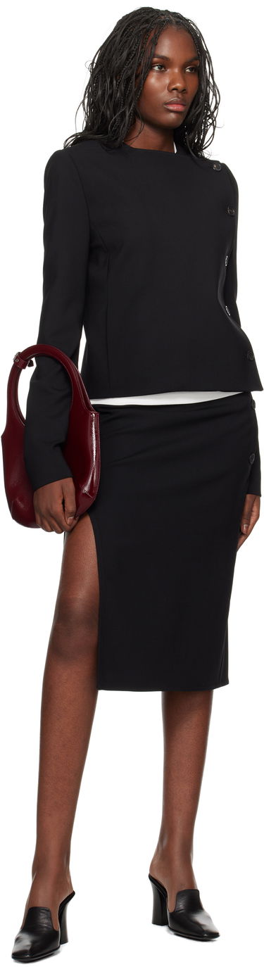 Nederdel Courrèges Oblique Tailored Midi Skirt Sort | 424CJU196WO0113, 3