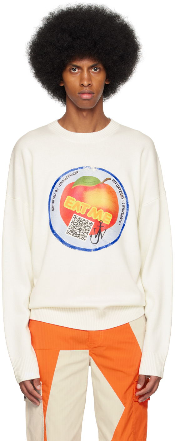 Sweater JW Anderson 'Eat Me' Sweater Hvid | KW0804-YN0243