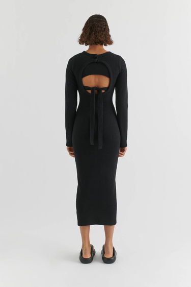 Kjole AXEL ARIGATO Fleur Open Back Dress Sort | A2268002, 3