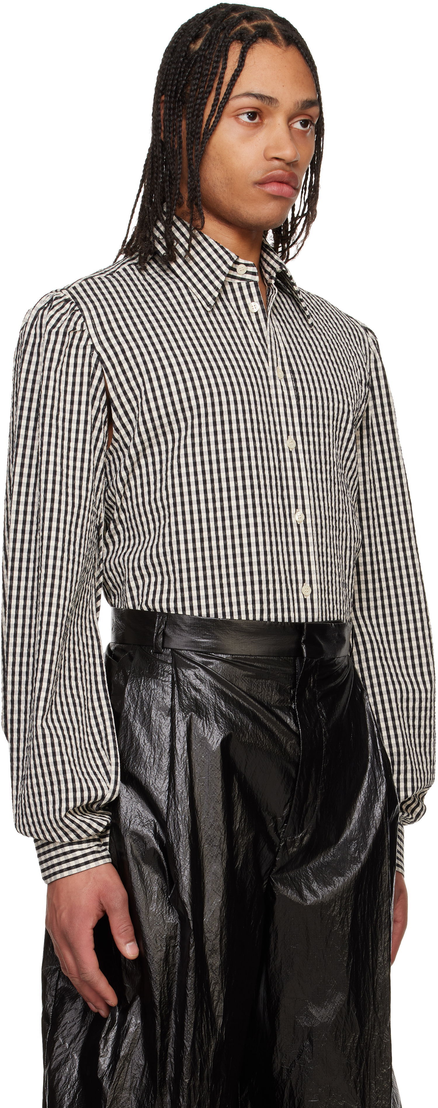 Skjorte Walter Van Beirendonck Walter Van Beirendonck Gingham Wings Shirt Hvid | 6004, 1