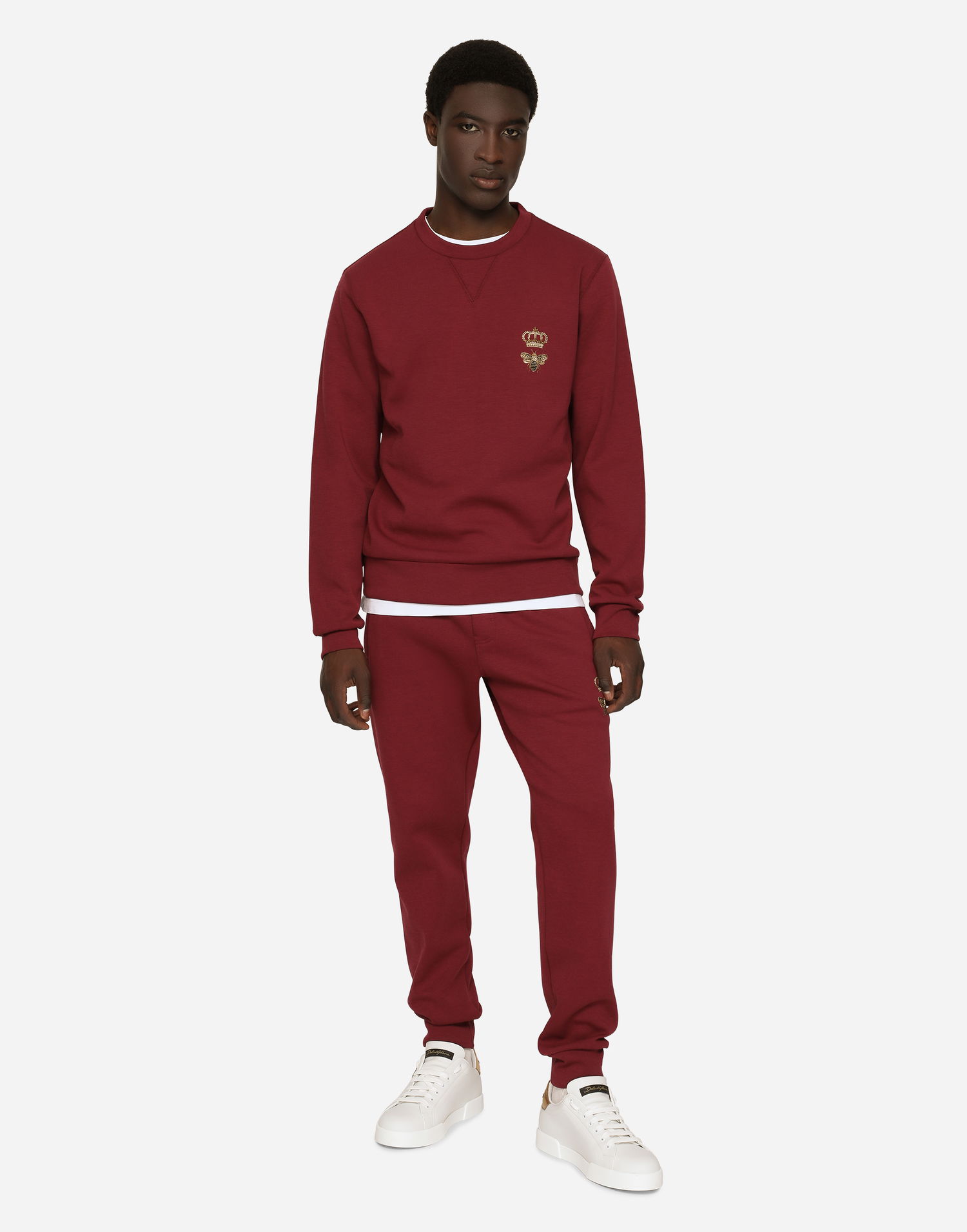Sweatshirt Dolce & Gabbana Cotton Jersey Sweatshirt With Embroidery Bourgogne | G9ABJZHU7H9R0108, 1